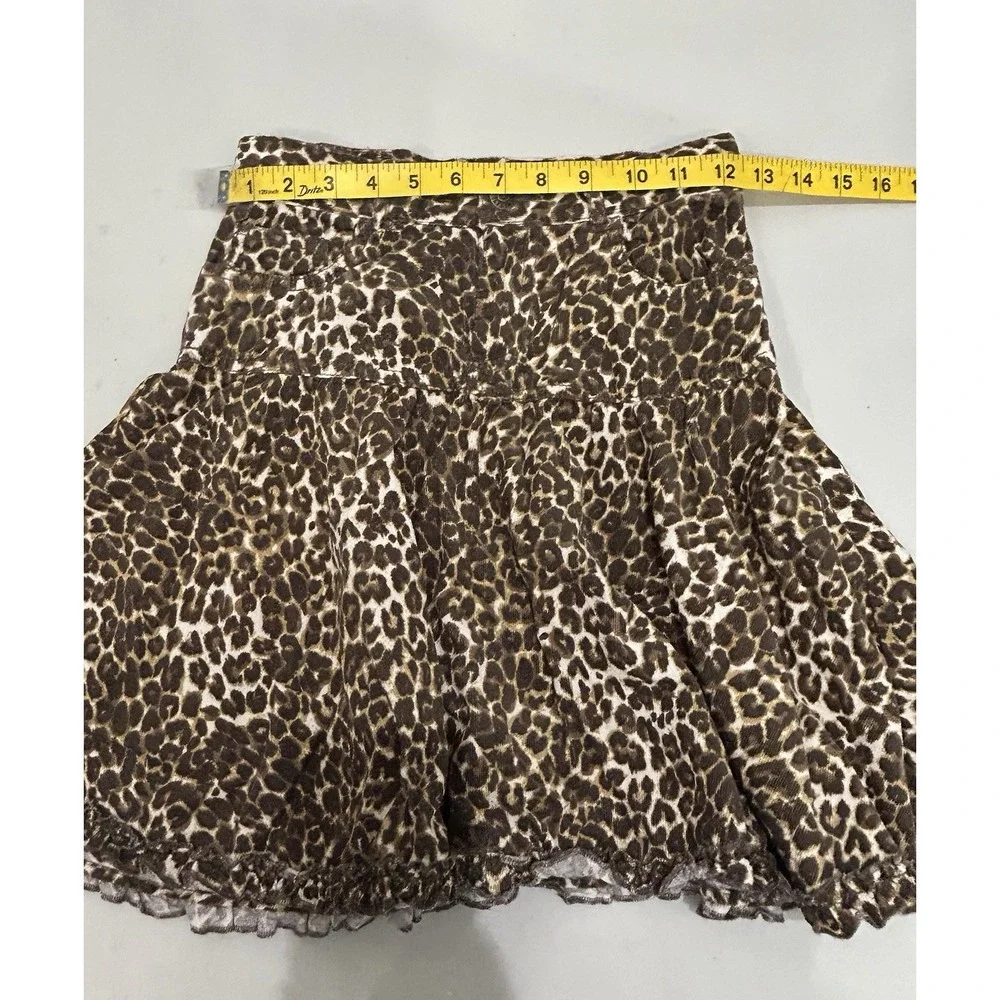 Children's Place Animal Print Corduroy Skirt Girls Size 8‎ Brown Leopard Ruffle